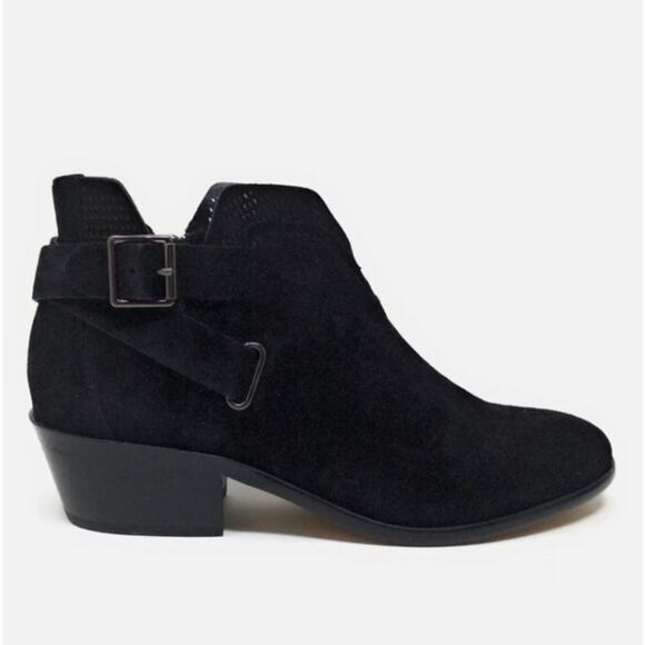Vince Camuto Boots Womens Size 12 Black Suede Ankle Zip Harness Western PANTHEA - Picture 1 of 10